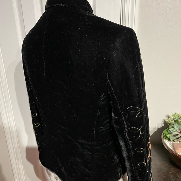 Velvet Vintage Embellished Embroidery Floral Whimsgoth Cottage Western Folkloric - Picture 5 of 8